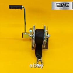 2500Lb Hand Winch + Strap & Hook 1100Kg Professional Clutch Brake Heavy Duty 7M