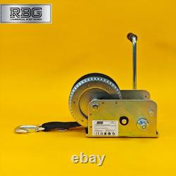 2500Lb Hand Winch + Strap & Hook 1100Kg Professional Clutch Brake Heavy Duty 7M