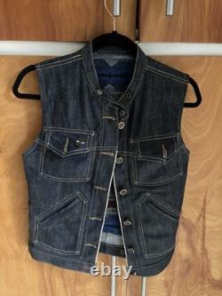 Clutch Monkey Jean Vest. Heavy Duty Denim. Size Small