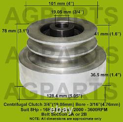 Heavy Duty Premium Centrifugal Clutch 3/4 Suit 4hp 16hp Engine 2000-3600rpm