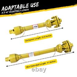 Heavy Duty Tractor PTO Shaft 1-3/8x6, Slip Clutch, Plastic Shield, 31.5 41