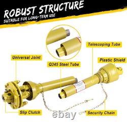 Heavy Duty Tractor PTO Shaft 1-3/8x6, Slip Clutch, Plastic Shield, 31.5 41