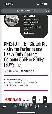 KNI24011-1B Clutch Kit Xtreme Performance Heavy Duty Sprung Ceramic 565Nm