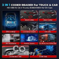 LAUNCH CRP129 HD Elite 24V Heavy Duty Truck All Systems Diagnostic Tools OBD2
