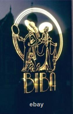 Rare Biba Black Leather & Gold Metal Weave Clutch Bag With Tassel