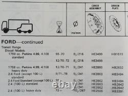 Transit 2.4 York Diesel (72-86) Plaque d'embrayage Heavy Duty Borg & Beck NOS (10,5 pouces)